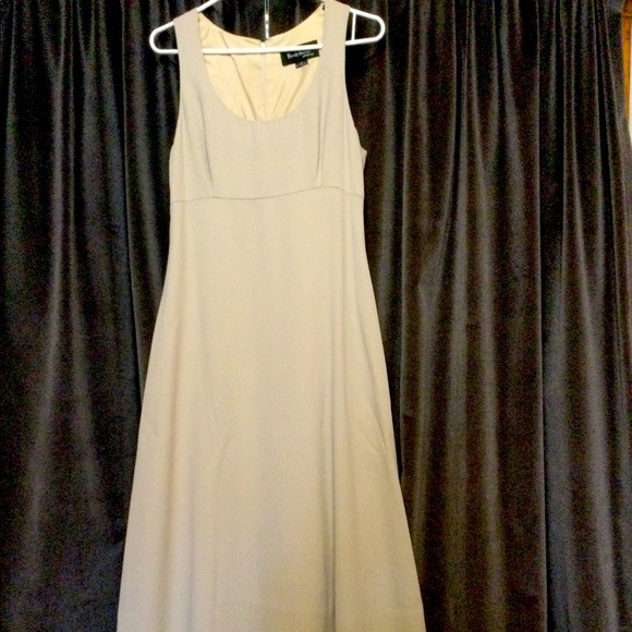 Full length Nicole Milller beige/nude crepe dress - Picture 1 of 7